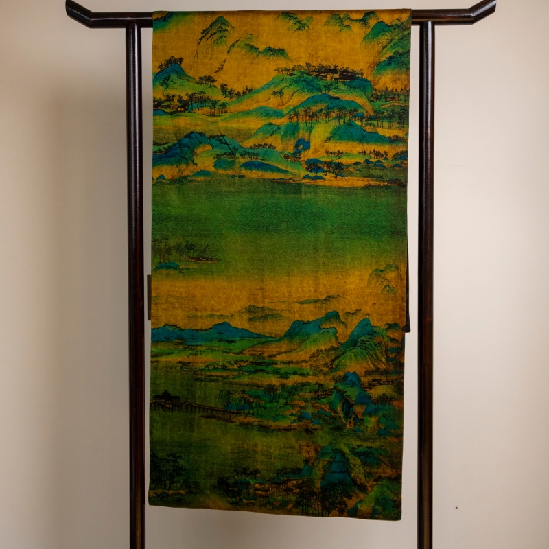 15-2 Lucid Waters and Lush Mountains Authentic Xiangyunsha Silk Fabric